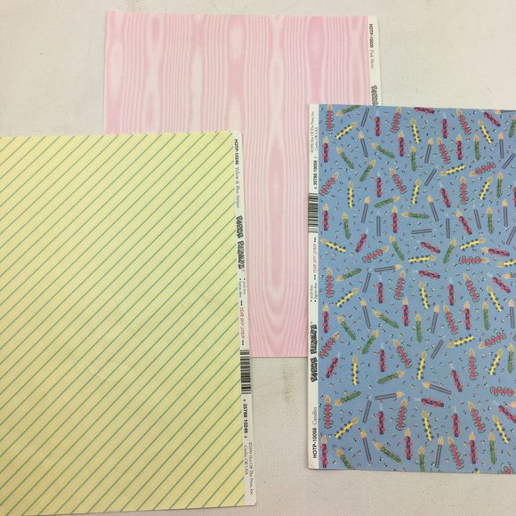 Scrapbook Card Making Craft Bundle Happy Birthday Polka Dot Crayon Cardboard Art - Picture 3 of 4